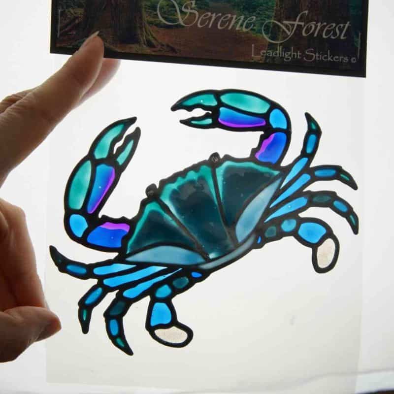 Blue Swimmer Crab Leadlight Sticker by Serene Forest.