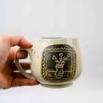 Engraved mug with blue interior