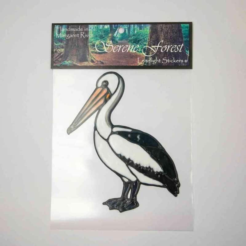 Pelican Leadlight Sticker by Serene Forest.