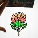 Protea Leadlight Sticker (2) Protea Leadlight Sticker by Serene Forest.