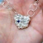 Silver Wax Cast Coral and Blue Sapphire necklace (2)