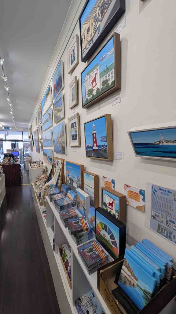 Multiple Artists Artwork on the walls of The Artisan Store Fremantle