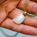 freeform opal green necklace