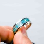 Blue Chrysocolla and opal inlay ring Noetic Domain (2)