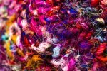 Knitted silk yarn red multicolour beanie (3)