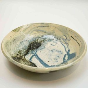 Blue Abstract Ceramic Bowl