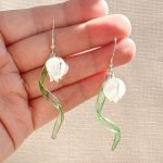 Silver Lily Flower Earrings