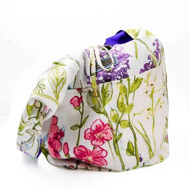 An image of the floral bag sitting by itself against the white background,