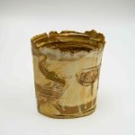 stoneware vase beige Magda (1) The sand-toned stoneware vase sits alone on a white background